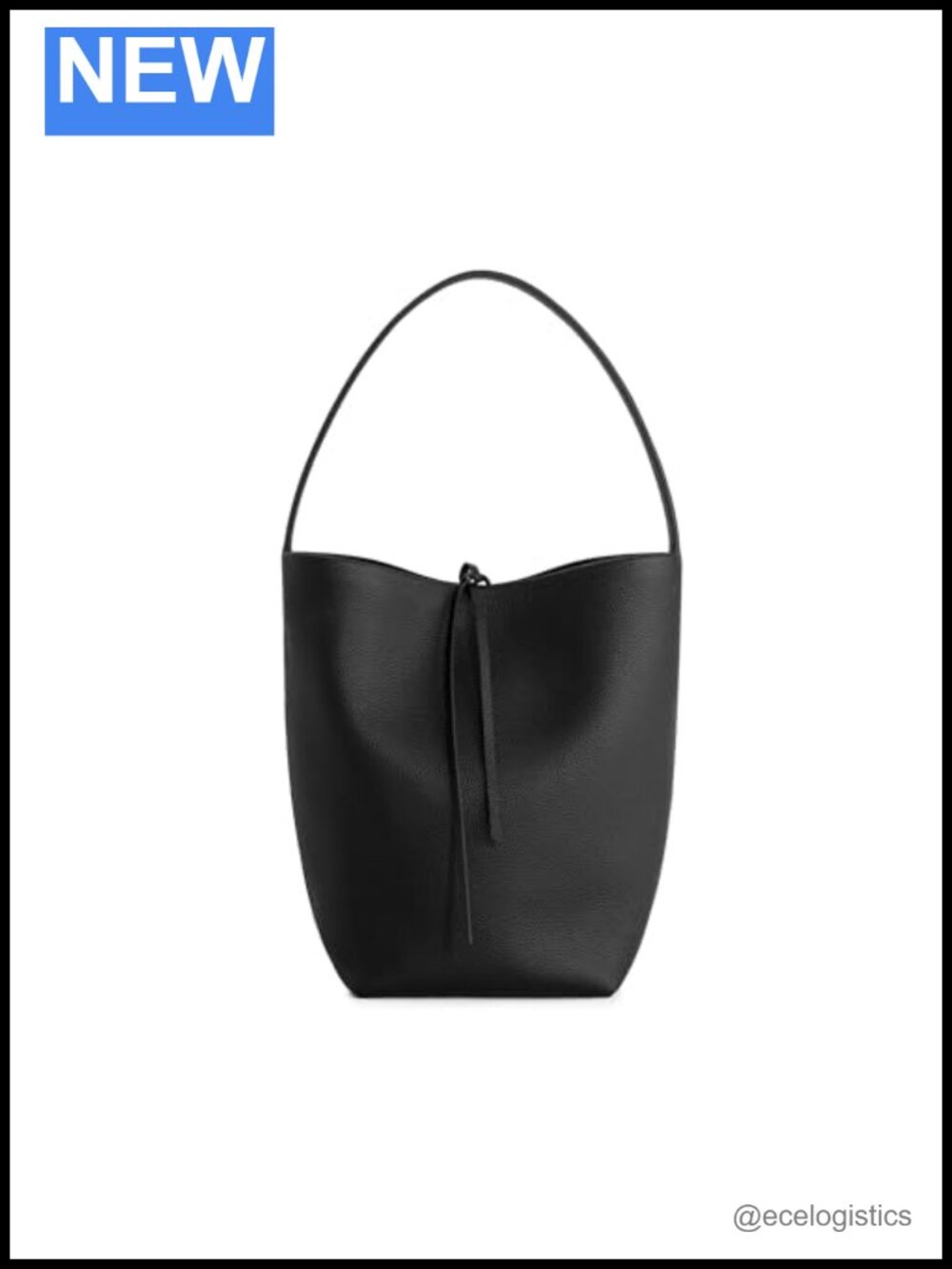Genuine Leather Pebbled Bucket Bag for Women, Soft Shoulder Bag with Pockets